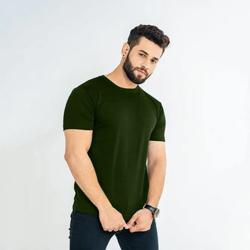 Plain Tees For Men - DARK GREEN