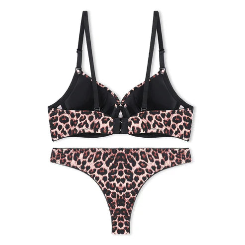 Jaguar Print Padded Bra and Panty Set