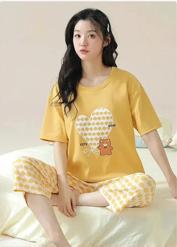 CUTE BEAR PRINTED - PJ SUIT FOR WOMEN