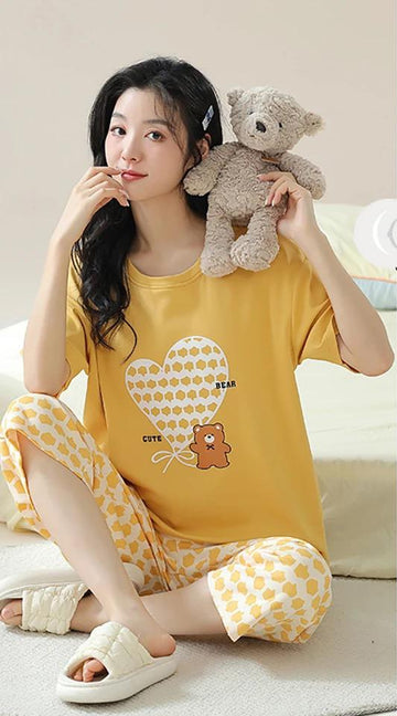 CUTE BEAR PRINTED - PJ SUIT FOR WOMEN