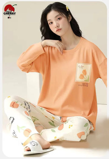 POCKET FLOWER PRINTED -FULL SLEEVES PJ SUIT FOR WOMEN