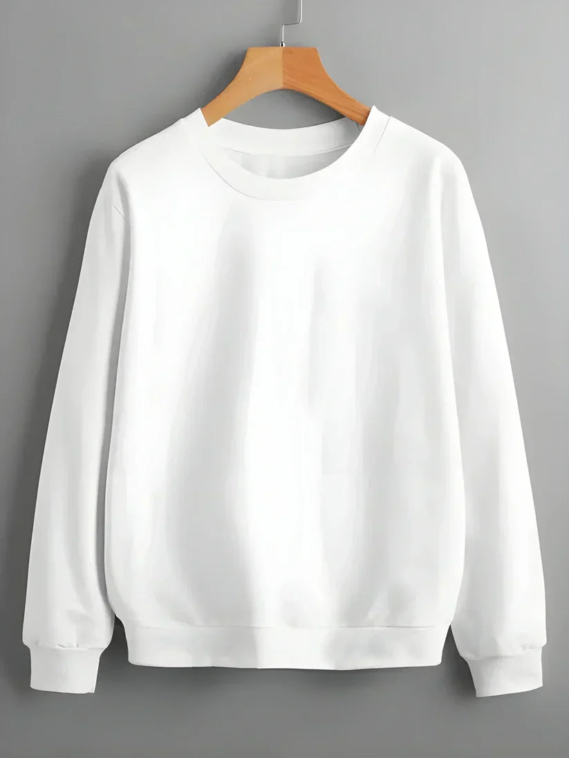 Plain SweatShirt - WHITE