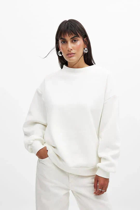 Plain SweatShirt - WHITE