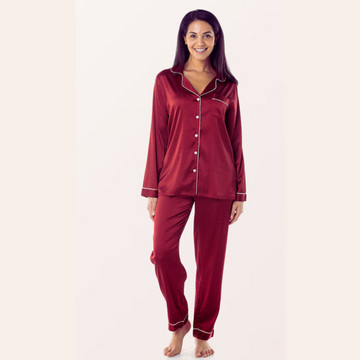 SILK NIGHT SUIT - MAROON