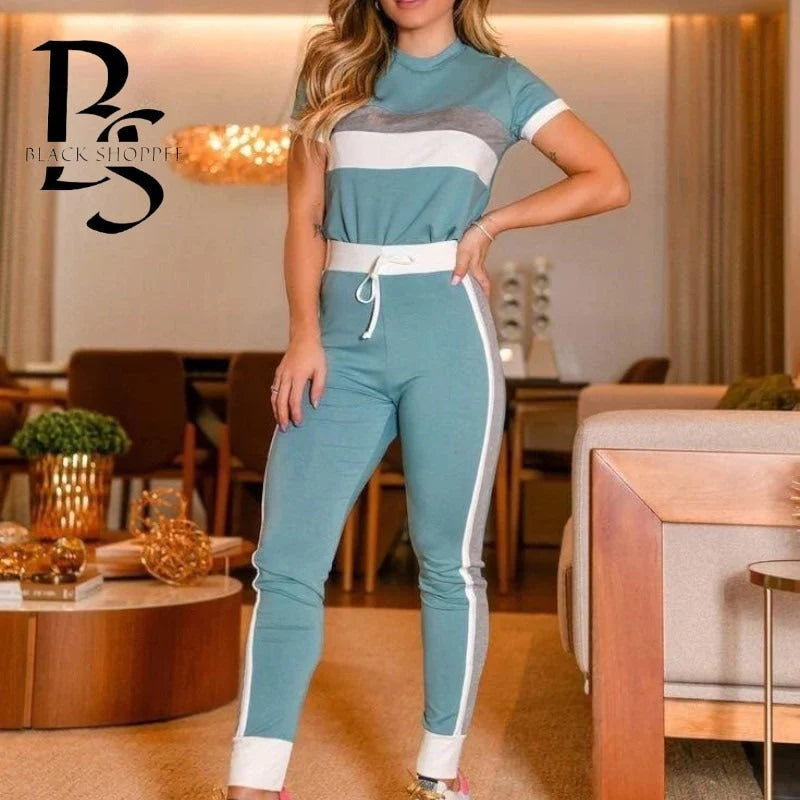 SKY BLUE PANEL - TRACK SUIT FOR WOMEN