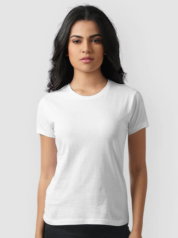 Plain Tees For Women - WHITE