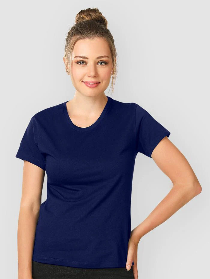 Plain Tees For Women - NAVY BLUE