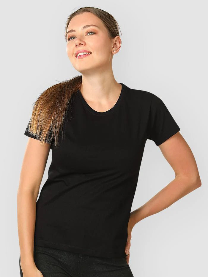 Plain Tees For Women - BLACK