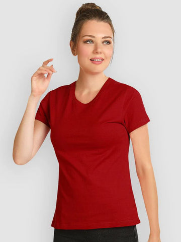 Plain Tees For Women - RED