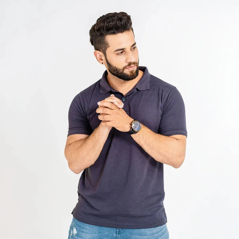 Polo T-Shirt For Men - CHARCOAL