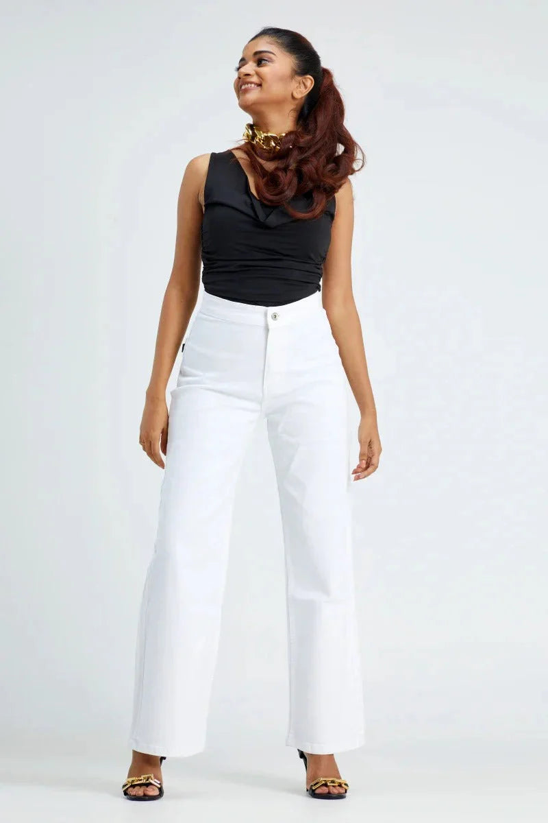 WHITE Wide-Leg Jeans For Women