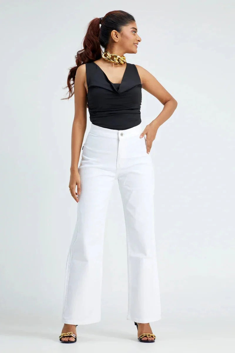 WHITE Wide-Leg Jeans For Women