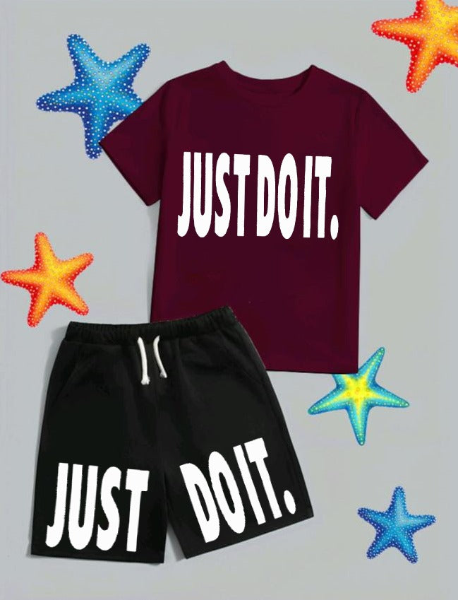 Just Do It Printed T-shirt & Short Kids Wear